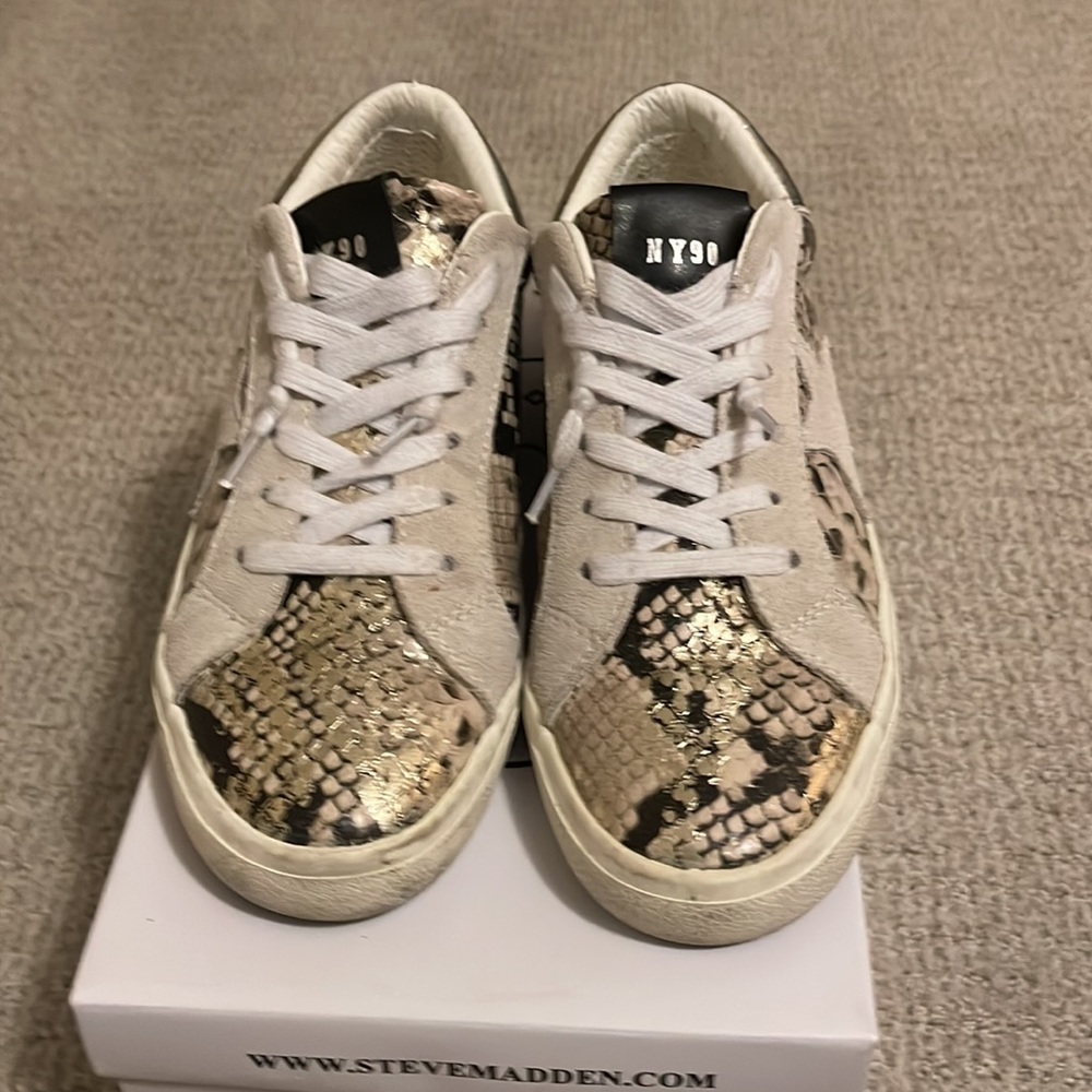 Steve Madden Philosophy Gold Snake Sneakers